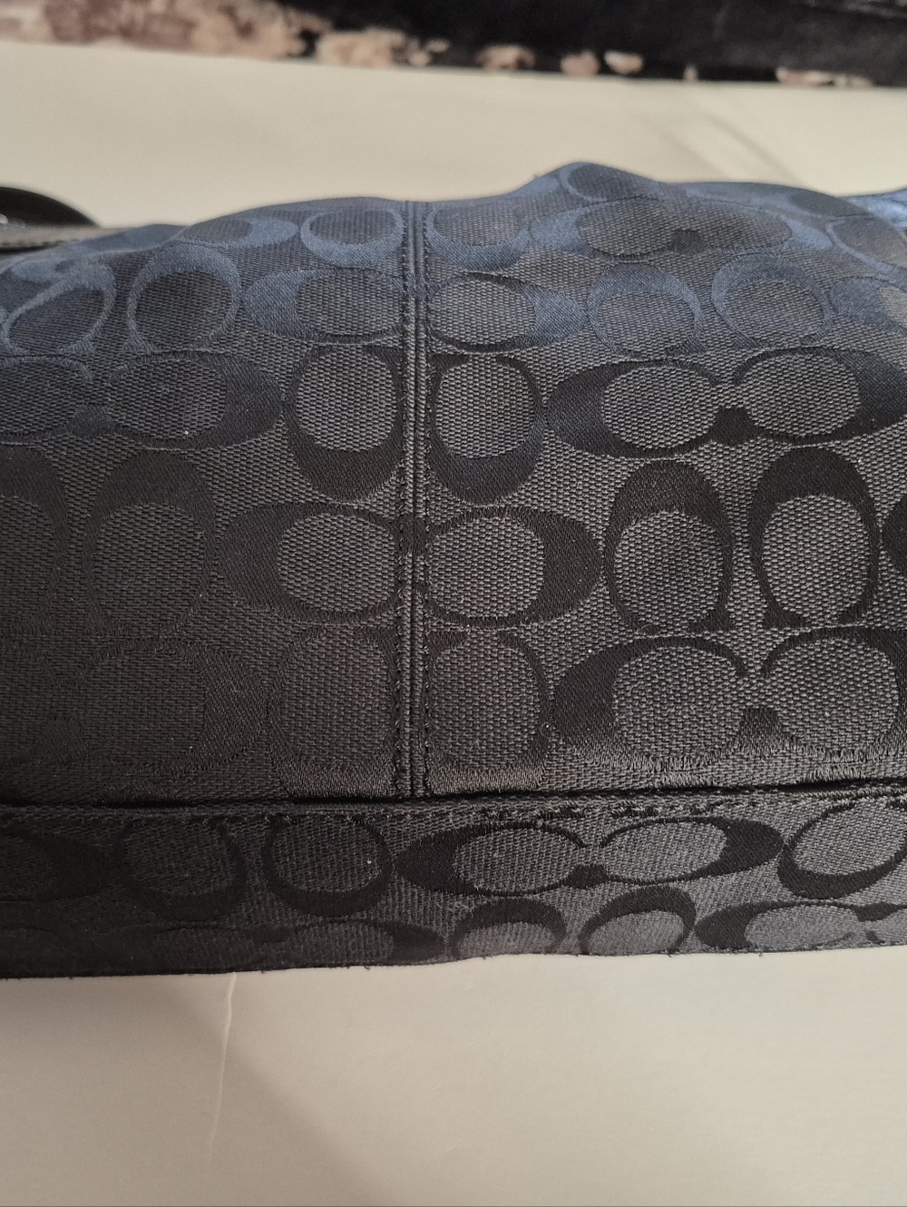 Coach Black Signature Jacquard Shoulder Bag - Picture 5 of 9